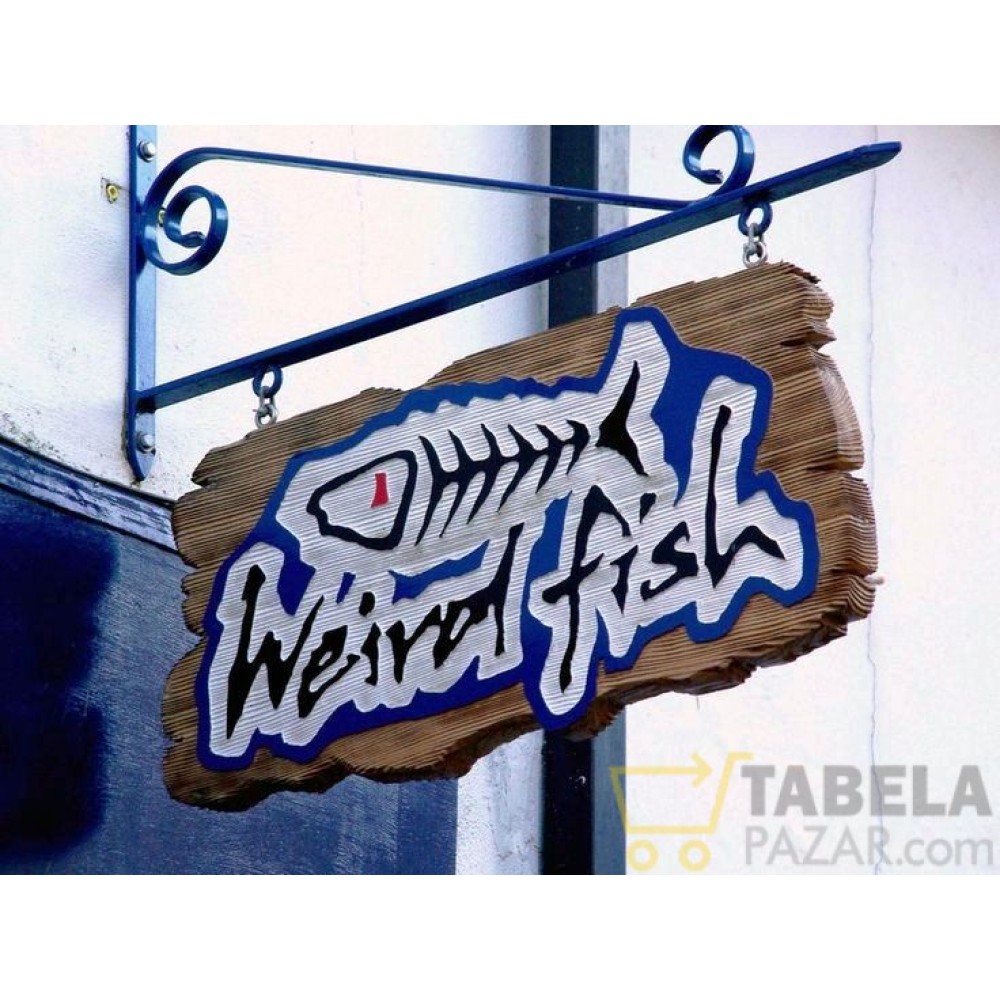 Askılı Ahşap Ferforje Eskitme Tabela