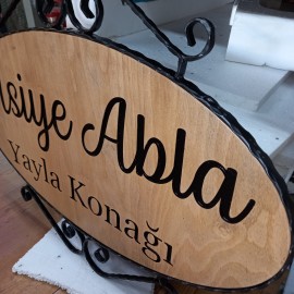 Ahşap Ferforje Tabela