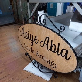 Ahşap Ferforje Tabela