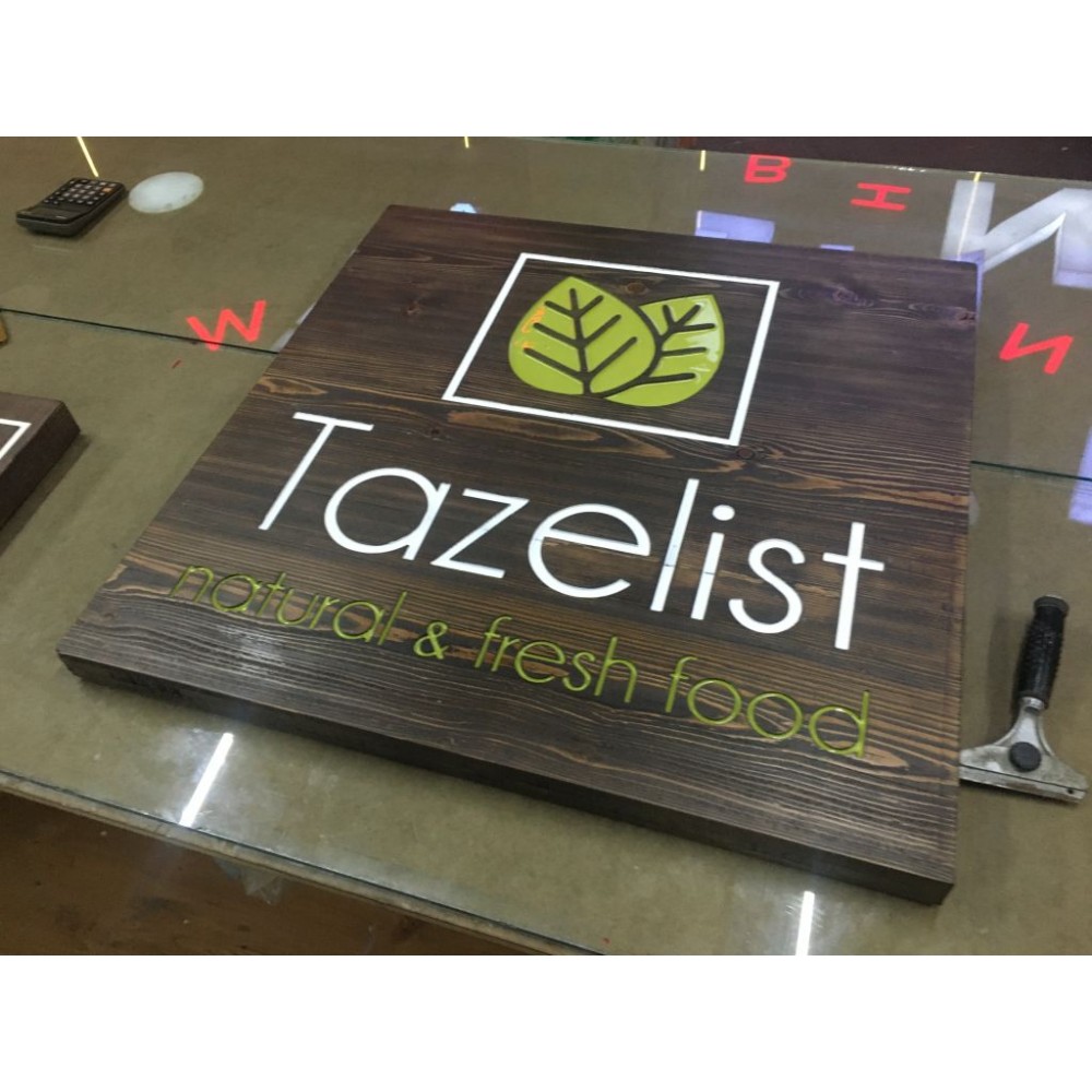 Ahşap Kazıma Boyama Tabela