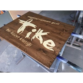 Ahşap Oyma Boyama Tabela