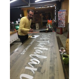 Fırça Yazısı Ahşap Cephe Tabelası