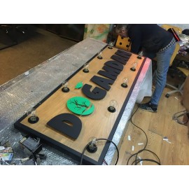 Ampullü Retro Cephe Tabela