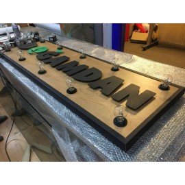 Ampullü Retro Cephe Tabela