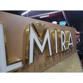 Satine Gold Kutu Harf Cephe Tabelası