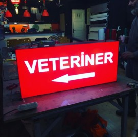 Veteriner Hazır Işıklı Tabela