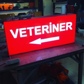 Veteriner Hazır Işıklı Tabela