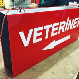 Veteriner Hazır Işıklı Tabela