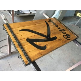 Bozcaada Ferforje Ahşap Tabela