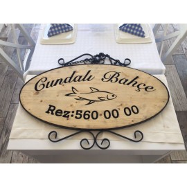 Cundalı Bahçe tabela, wood sign