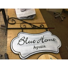 Ahşap-Ferforje Tabela