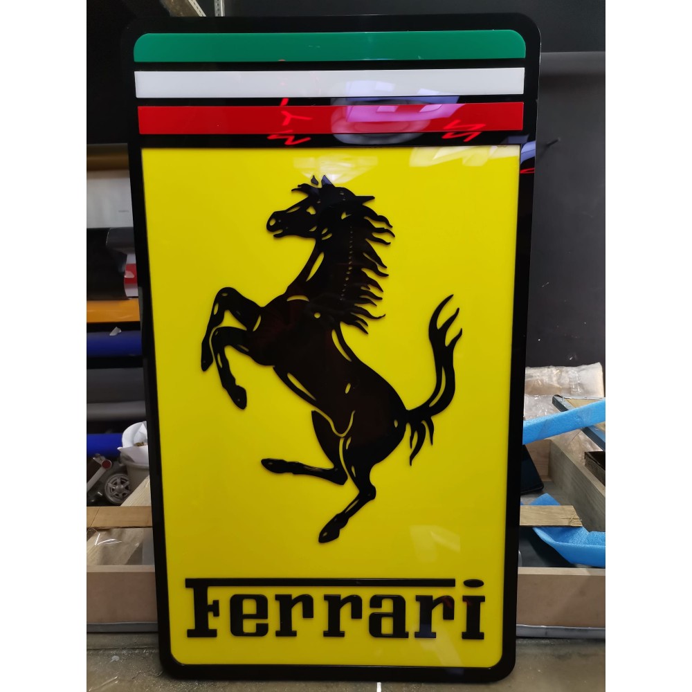 Ferrari duvar tabelası, Ferrari metal dekoru, Ferrari garaj tabelası 27,5 inç
