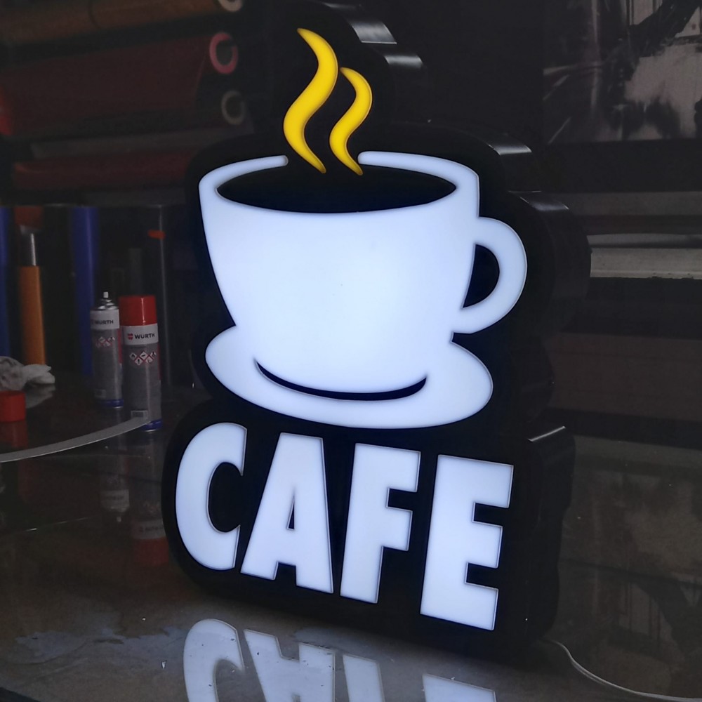 Cafe Led Işıklı Tabela
