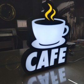 Cafe Led Işıklı Tabela