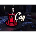 Çay Led Işıklı Tabela