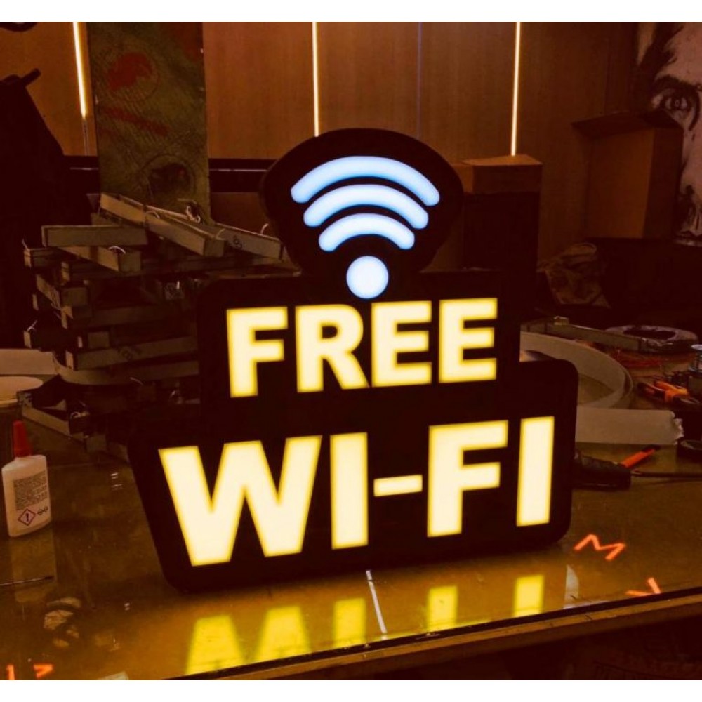 Free Wifi Işıklı Tabela