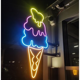 Ahşap-neon Dondurma Tabela