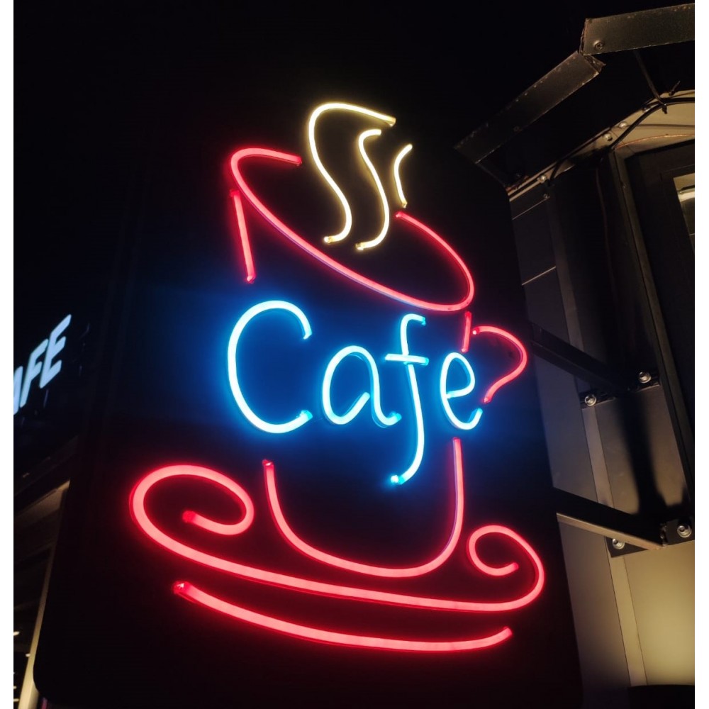 Ahşap-Neon  Cafe Tabela