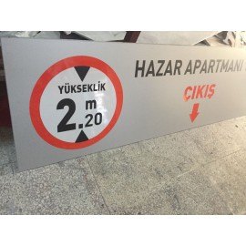 Otopark Yükseklik Tabelası
