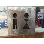 Metal Eskitme Işıklı WC Tabela